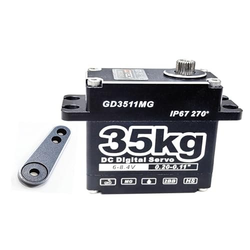 RHINOESC GOTECK 35KG Digital Servo for Exceed RC 1/8 Scale 6x6 Mad Torque Crawler Large Torque 8.4V Full Metal Gear IP67 Waterproof Steering Servo with 25T Servo Horn