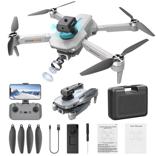 FPV Drone with 1080P WiFi Camera Foldable Brushless Motor for Adults Gray