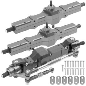 ShareGoo 3Pcs B16 Straight Axle Set for JJRC Q60 6x6 1 16 Scale Military RC Truck Front Middle Rear Aluminum Complete Axle