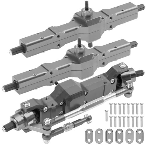 ShareGoo 3Pcs B16 Straight Axle Set for JJRC Q60 6x6 1 16 Scale Military RC Truck Front Middle Rear Aluminum Complete Axle