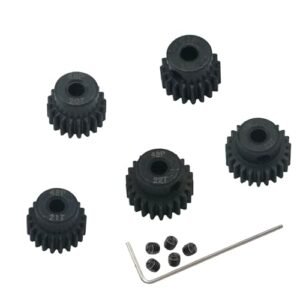 YijiaLink 5 Pack 3D Sets RC Car Steel 48P Pinion Gear Sets 19T 20T 21T 22T 23T with Screws for 3.175mm Shaft 1/10 RC Car Brushless Brush Motor