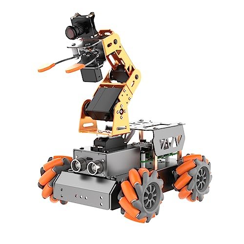 LewanSoul MasterPi Mecanum Wheel RC Car with 5DOF Robotic Arm and AI Vision for Raspberry Pi 4B 8GB