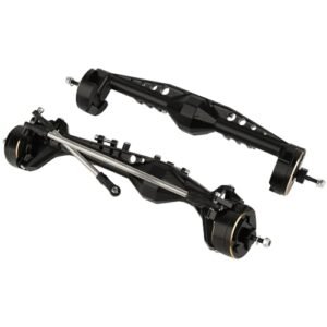 RZXYLRC CNC Machined Aluminum Portal Axle with Brass Counterweight for 1/10 RC Crawler Compatible with 1.9 RC Tractor Tires