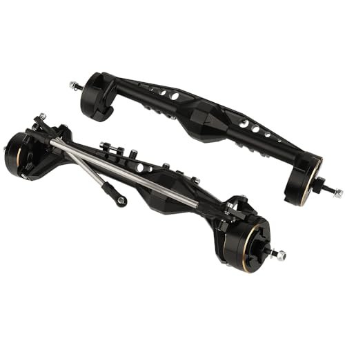 RZXYLRC CNC Machined Aluminum Portal Axle with Brass Counterweight for 1/10 RC Crawler Compatible with 1.9 RC Tractor Tires