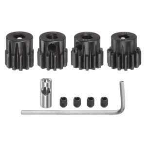 uxcell M1 Mod1 Pinion Gear Set 5mm Shaft 11T 12T 13T 14T for Q50 RC Car Motor Gears Hardened Steel with 3.17mm Coupler 4pcs
