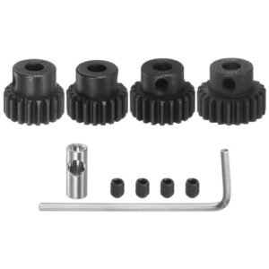 uxcell 32P Pinion Gear Set for Dodge Challenger Demon RC Car 5mm Shaft 19T 20T 21T 22T Motor Gears Hardened Steel with 3.17mm Coupler 4pcs