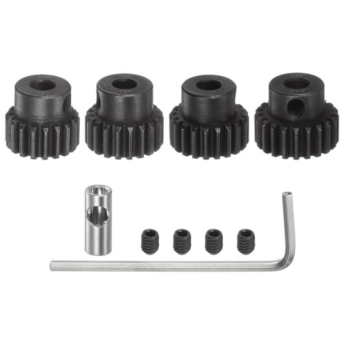 uxcell 32P Pinion Gear Set 5mm Shaft 18T 19T 20T 21T Motor Gears Hardened Steel Pinion Gear with 3.17mm Coupler for RC Car Perfect for RC Willey Patio Furniture with Fire Pit Enthusiasts