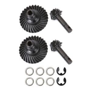 AMK 2 Sets Metal SCX10 III Bevel Gear Ring Pinion Gear Set 8T 30T 1/10 Capra Underdrive Differential Axle Gears for Painting RC Crawler Body Upgrades AR44 AR45 F9
