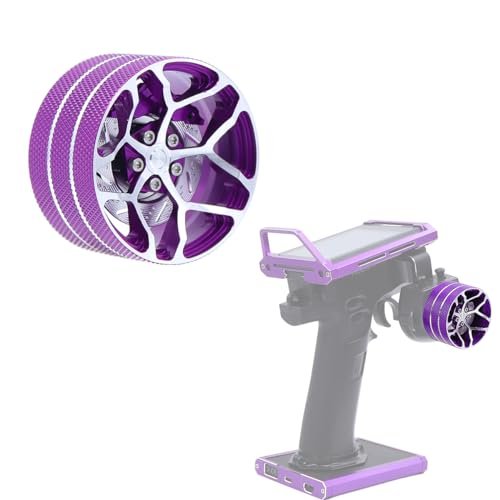 FACCNOY RC Wheel Wells Steering Hand Wheel with Brake Disc for Flysky Noble NB4 Pro NB4 Lite NB4 Compatible with DuboRC SANWA Futaba RadioLink WFLY TQI Transmitters Purple
