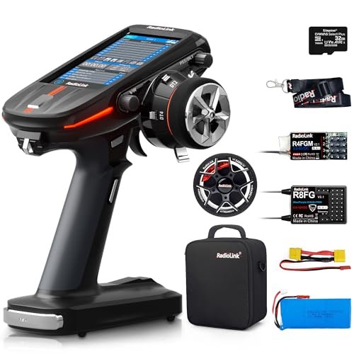 ATA HOBBY Radiolink RC8X 8 Channel 2.4G RC Transmitter with Metal Steering Wheel 600m Range for RC Crawler Drifting Cars and Boats
