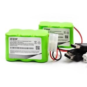 Driftworks RC Cars 7.2V SC3000mAh Rechargeable 6 Cell Ni MH Battery Pack with Tamiya Plug and USB Charger 2 Pack