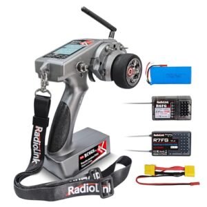 Radiolink RC6GS V3 7 Channels RC Radio Transmitter with R7FG & R6FG Gyro 2Pcs Receivers&7.4V 2S LiPo Battery for Remote Control Car, Truck, Buggy, Racing Vehicle, Crawler, RC Boat