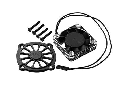 Arrma 1 10 RC Monster Truck Wheels Aluminum 6061 Motor Heatsink with Metal Frame Cooling Fan and Protective Cover for Gorgon 4X2 Mega 550 Brushed Truck ARA3230 Upgrades Black