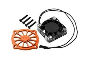 Arrma 1 10 Gorgon 4X2 Mega 550 Brushed Monster Truck ARA3230 Aluminum 6061 Motor Heatsink with Metal Frame Cooling Fan and Protective Cover for 1 10 Scale RC Wheels and Tires Upgrades Orange