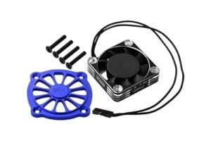 Arrma Aluminum 6061 Motor Heatsink with Cooling Fan for Nitro RC Monster Truck 1/10 Gorgon 4X2 Mega 550 Brushed Upgrade Blue
