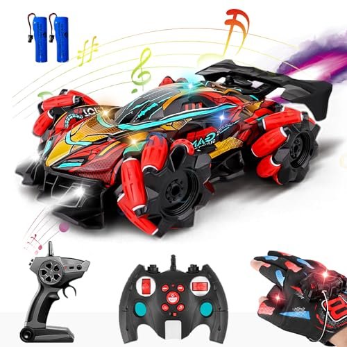 GoolRC Call RC Willey's Stunt Car 2.4GHz 4WD Remote Control Toy with Gesture Sensing 360 Rotating Lights Music Spray for Kids Boys Girls Birthday Gifts