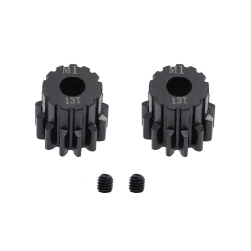 Keliwow RC Parts 2Pcs Machined Hardened Steel 13T Motor Pinion Gear for 1/8 Traxxas Sledge Fits 5mm Shaft Upgrade Parts
