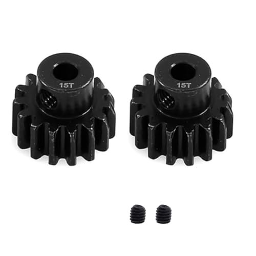 2pcs 3945X Hardened Steel 15 Tooth Pinion Gear 32 Pitch for Traxxas Slash Rustler Stampede Raptor 4x4 VXL TRX4 TRX6 15T Upgrade Parts Raptor RC Helicopter Parts