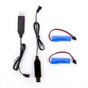 TessellateStore - 3.7V - Li-Ion - 500mAh - SM-2P - Rechargeable Battery Charger (1 Battery + 1 Charger) Lithium Ion 1.85-Watt-Hours Double Sided RC Stunt Car Small RC Boat RC Truck