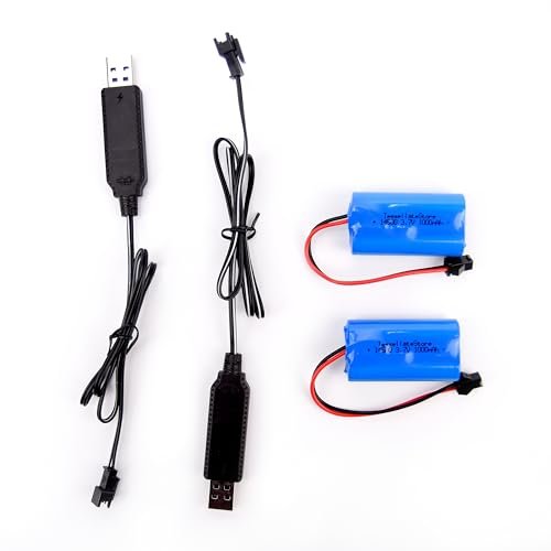 TessellateStore 3.7V Li Ion 1000mAh SM 2P Rechargeable Battery Charger with 1 Battery and 1 Charger 3.70 Watt Hours for Remote Control Trucks 813A