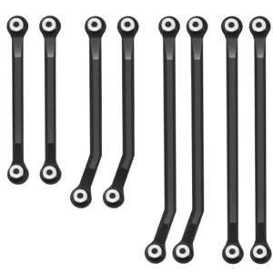 RCHUBAM Dagger RC Car Aluminum Chassis Link Rod End Kit for TRX4M K10 1/18 Scale RC Crawler Upgrade Parts Black