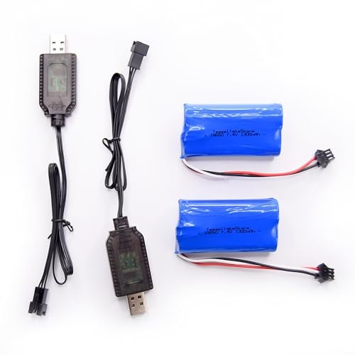 TessellateStore 7.4V LiIon 1300mAh SM3P Rechargeable Battery Charger with 1 Battery and 1 Charger 9.62 Watt Hours