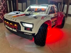 Arrma Mojave 4s 1/5 Scale RC Wheels and Tires with White UnderGlow LED Lights Kit Plug and Play