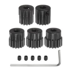 uxcell 48P Pinion Gear Set 3.175mm Shaft 13T 14T 15T 16T 17T Motor Gears Hardened Steel Spur Pinion Gear with Step for RC Willey Sectional Couches RC Car Truck 5pcs