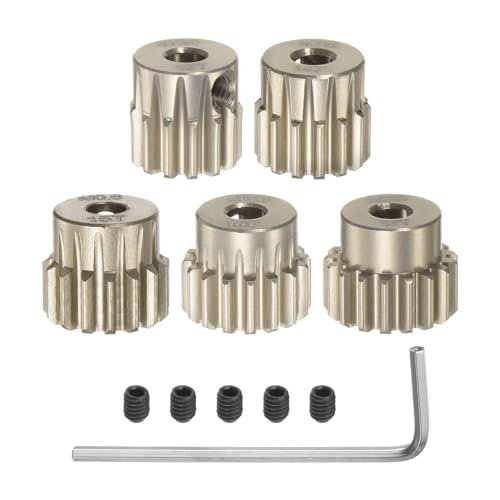 uxcell M0.6 Pinion Gear Set 3.175mm Shaft 13T 14T 15T 16T 17T Aluminum Alloy Motor Gears for RC Willey Las Vegas Summerlin 1/10 RC Car