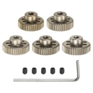 uxcell Aluminum Alloy 64P Pinion Gear Set 3.175mm Shaft 41T to 45T for R34 RC Car Body Upgrade