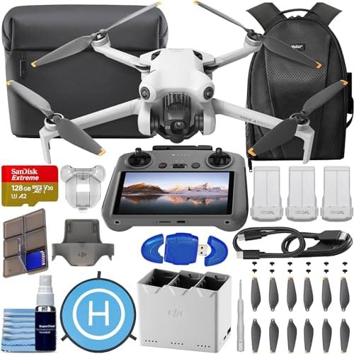 DJI Mini 4 Pro Fly More Combo with DJI RC 2 Screen Remote Controller Ideal for RC Pilot 4K Video Drone Under 249g 34 Mins Flight Time