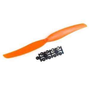 PUSLAKO RC Propellers 1060 2-Vane Fixed-Wing for Airplane Toy Nylon Orange 10pcs with Adapter Rings