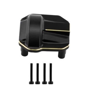 HYBDX Upgrade RC Wing Brass Differential Cover Knuckle Counterweight for SCX10 II AR44 90046 90047 1/10 Axial Black