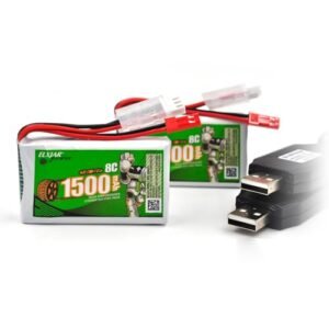 Nebo Inspector RC Replacement Battery 7 4V 1500mAh Li Po 2 Pack for Flysky FS GT5 Remote Controller with USB Charger