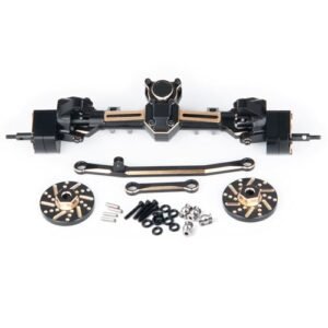RCHUBAM RC Rock Crawler Wheel Weights Metal Complete Axle Set with Steering for 1/24 Axial SCX24 Deadbolt C10 Bronco Upgrades