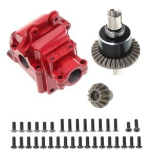 Treehobby Metal Front Rear Differential Gearboxes Housing Cover with Differential Gear Set aufitker RC Car Parts Compatible with WLtoys 1 14 144010 144001 144002 124018 124016 124017 124019 RC Car Upgrades Parts Red