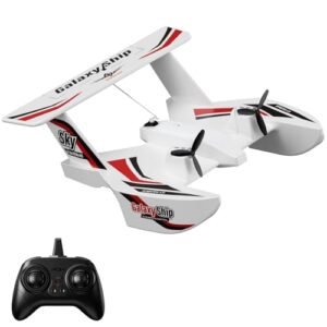 SkyMaster 400cc RC Plane 3 Channel Amphibious Tri Phibian Aircraft with 2.4GHz Remote Control for Adults and Beginners RED