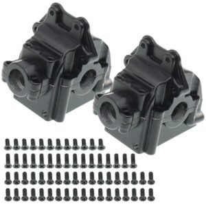 Treehobby 2PCS Metal Front and Rear Differential Gearboxes Housing Cover for Serpent RC Car Parts Compatible with WLtoys 1/14 144010 144001 144002 1/12 124016 124017 124018 124019