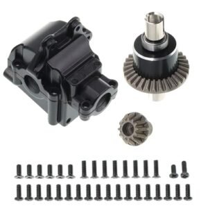 Treehobby Metal Differential Gearboxes Housing Cover with Gear Set for WLtoys 1 14 Carnage RC Car Parts Black