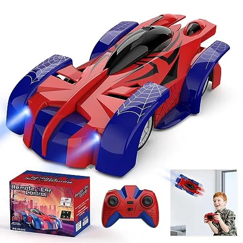 Aomifmik Best RC Wall Climbing Car 360 Rotating Rechargeable Remote Control Stunt Toy for Kids