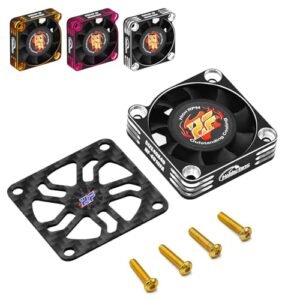 Hobby Fans 40mm RC Cooling Fan 28000RPM Brushless Motor with Carbon Fiber RC Car Chassis Cover Silver