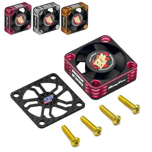 Hobby Fans 30mm RC Cooling Fan 28000RPM Brushless Motor Metal Fan with Carbon Fiber Cover Ideal for Which Brushless Motor for RC Car 1/8 1/10 540 550 F540 3650 3660 Motors