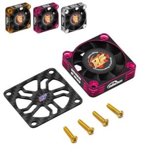 Hobby Fans 40mm RC Cooling Fan 28000RPM Brushless Motor Metal Fan with Carbon Fiber Cover for RC 540 vs 550 Motor Cars 1/8 1/10 1/12 Models