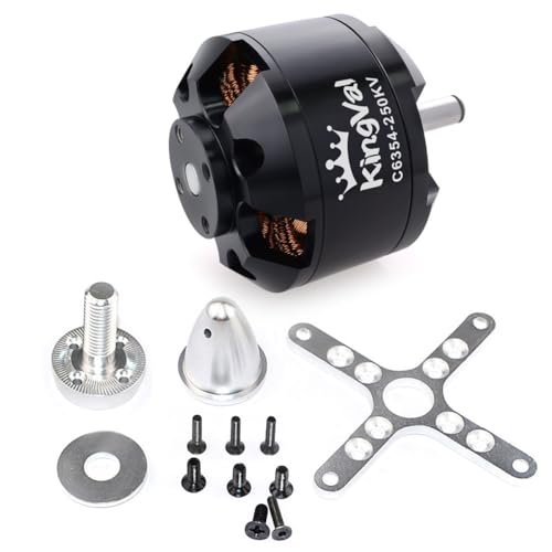 KingVal Replacement 6354 250KV Brushless Motor with Mounting Screw Kit Perfect for RC Glider Plans Free Enthusiasts