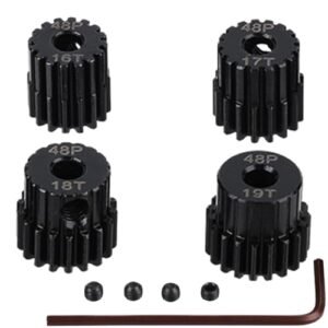 RC Willey Chest Freezers 4pcs Motor Pinion Gear Set 48DP 3.175mm 16T 17T 18T 19T for 1 10 RC Car Motor