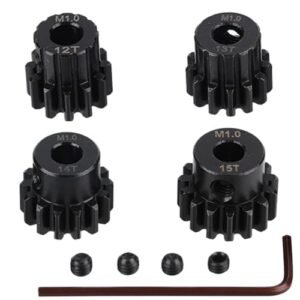 RC USA 1 Monster Truck Mod 1 M1 Pinion Motor Gear Set 4pcs 12T 13T 14T 15T for 5mm RC Motor Shaft