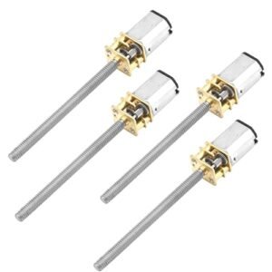 Jutagoss 4pcs DC 12V 1000RPM N20 Gear Motor with M4 x 55mm Screw Thread Shaft