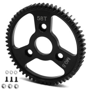 BRKRC Carbon Steel 54T 56T 58T Spur Main Gear 32P 0.8M RC Rally Wheels for Traxxas Slash Platinum Rustler Stampede 4x4 VXL 2WD Jato Rally EREVO Summit TMaxx