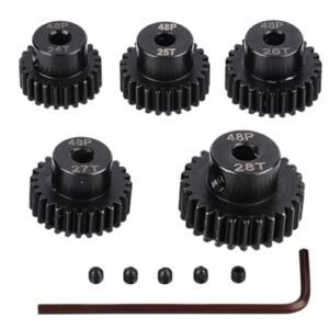 JIECHUN Metal Steel 48P Pinion Gear Set 24T to 28T for Lawnmower RC Plane and 1/10 RC Motors