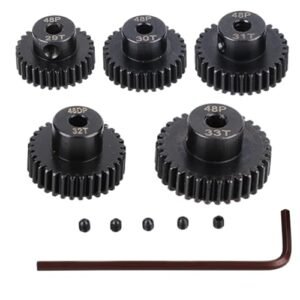 JIECHUN Metal Steel 48P Pinion Gear Set 29T to 33T with Hex Key for 1 10 RC Cars Compatible with 12mm Hex RC Tires
